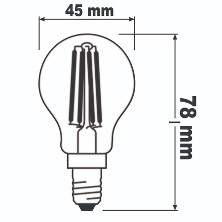 LED-Lampe E14 P45 4W = 40W 470lm 2700K Warm Filament OSRAM Star 3-STEP