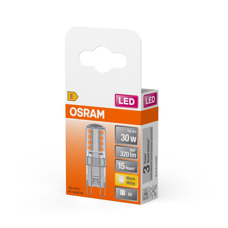 G9 LED Lampe CAPSULE 2,6W = 30W 320lm 2700K Warm 300° OSRAM STAR