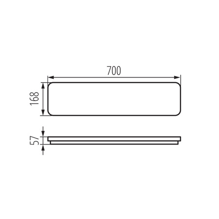 LED 24W 70cm 2600lm CCT 140° IK08 Rechteckige Anbauleuchte weiß LINCEA Kanlux