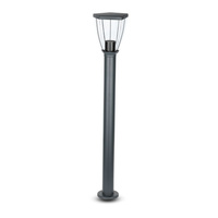 Gartenlampenmast 80 cm E27 Transparenter Lampenschirm Schwarz VT-839 V-TAC