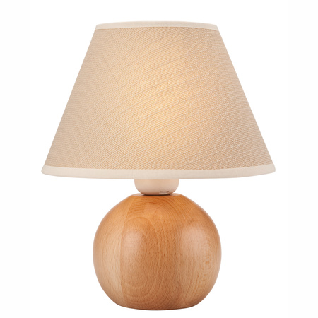 Schreibtisch Nachtlampe BALL E27 Holz Creme Lampenschirm LN-1.D.2 Lamkur