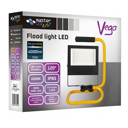 Tragbarer LED Fluterstrahler auf einem Stativ HANDLE 50W 4500K