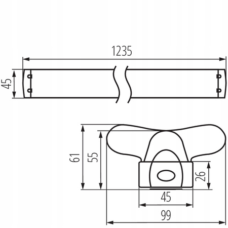 Lineare LED-Industrielampe 120 cm 2x T8 G13 KANLUX