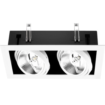 Einbaustrahler 2xGU10 ES111, Einbauspot HALOGEN, Rechteck, beweglich, Weiß CANIS LUMILED