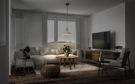 Dekorative Decke Pendelleuchte E27 Überhang Grau Beton Dekor Ledvance