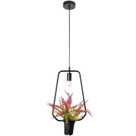 IL MIO SOREN dekorative Pendel-Deckenleuchte Schwarz E27 mit Blume GOLDLUX (Polux)