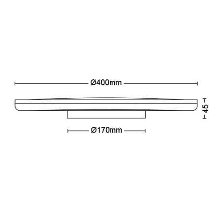 Plafond LED-Anbauleuchte OZZIET 22W 4000K 40cm Schwarz Rund PHILIPS