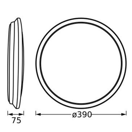 Plafond LED-Anbau-Deckenleuchte 24W 1600lm 3000K Warm Silver 39cm Orbis Ledvance
