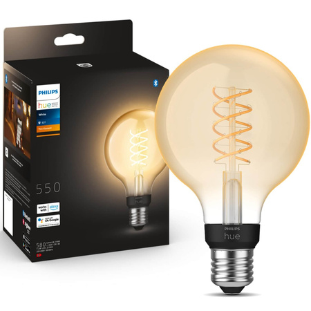 LED Globe E27 G95 7.2W 2100K Warm Filament PHILIPS HUE Weiß Bluetooth Zigbee Glühbirne