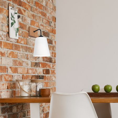 Wandleuchte LULA E27 Eiche weiß KM-1.200 Lamkur