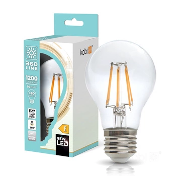 LED-Lampe E27 Ball 10W 1200lm 4000K Neutral 360° Filament Line Kobi