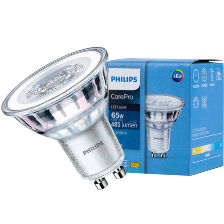 GU10 LED Leuchtmittel 4,9W = 65W 485lm 4000K Neutral 36° PHILIPS