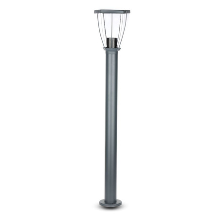 Gartenlampenmast 80 cm E27 Transparenter Lampenschirm Schwarz VT-839 V-TAC