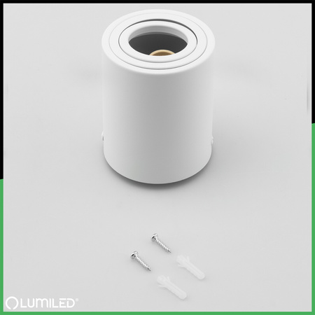 Aufputz HALOGEN Spot Tuba Beweglich LUNDO GU10 LUMILED Rund Weiß 80mm