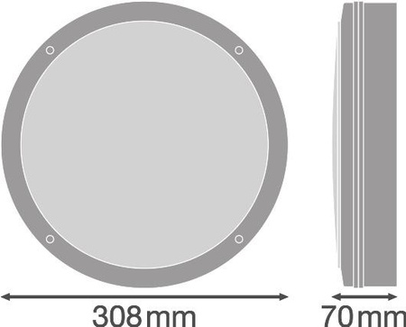 LED 15W 1400lm 4000K IP65 Schwarz Outdoor Decken- und Wandleuchte mit Bewegungs- und Dämmerungssensor Surface Bulkhead Ledvance