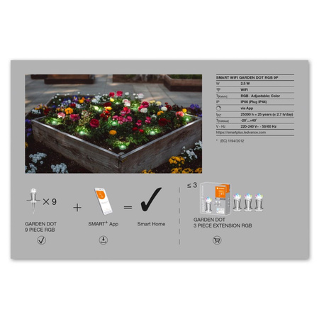 Dekorative RGB-LED-Lichtpunkte 2,5W SMART+ WiFi GARDEN 9 Dot LEDVANCE