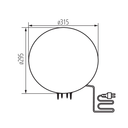 LED-Außenkugel-Lampe E27 IP65 Boden Grau STONO Kanlux