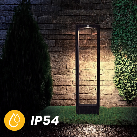 LED Solar Gartenlampe Stehender Dekorativer Mast Bewegungs- und Dämmerungssensor IP54 4000K