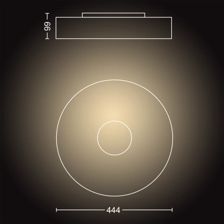 LED Plafond Deckenleuchte FAIR Schwarz 25W CCT PHILIPS HUE Bluetooth Zigbee + Dimmschalter