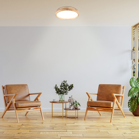 Plafond LED-Deckenleuchte 12W 1400lm 4000K Neutral 120° Weiß Braun IP44 Janusz Sanico Goldlux