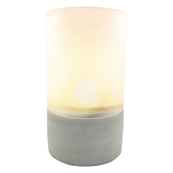 Batteriebetriebene Gartenlampe Laterne Deko KERZE LUKY Glas/Beton GOLDLUX (Polux)