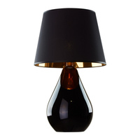 Schreibtisch-Nachtleuchte LACRIMA BLACK/GOLD Lampenschirm Schwarz/Gold Elegant E27 5454 TK Lighting