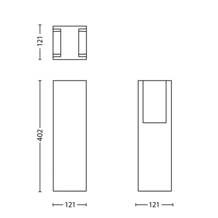 LED-Außengartenleuchte BRIDGE myGarden E27 IP44 Mast 40 cm Anthrazit PHILIPS
