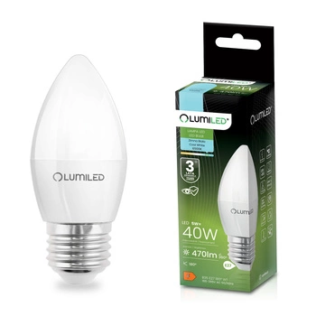 LED Lampen E27, Glühbirne B35 5W = 40W 470lm 180° 6500K kalt LUMILED