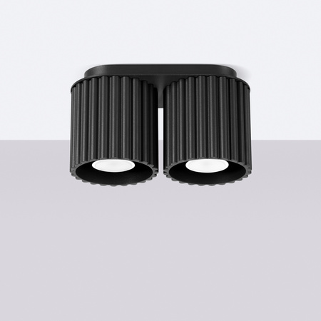 Aufputzmontage 2x GU10 Aluminium Schwarz Aura Deep Space SL.1785 Sollux