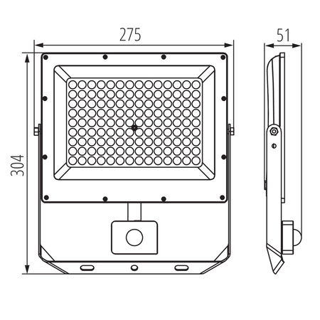 LED-Flutlicht Halogenlampe 100W 10800lm CCT 90° IP44 PIR-Sensor Grau ACETE Kanlux
