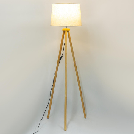 Stehlampe Tischlampe E27, Tripod mit Schirm Beige Höhenverstellbar CLARA LUMILED