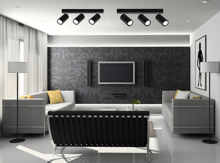 Spot Wandleuchte Spotlight LED Deckenleuchte Aufbau SCHWARZ Schwarz Modern GU10 x3