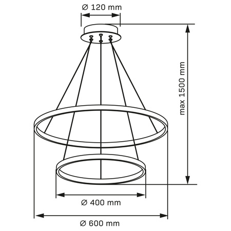 LED-Pendelleuchte 35W 4600lm 4000K Neutral 120° Silber LEA Sanico Goldlux