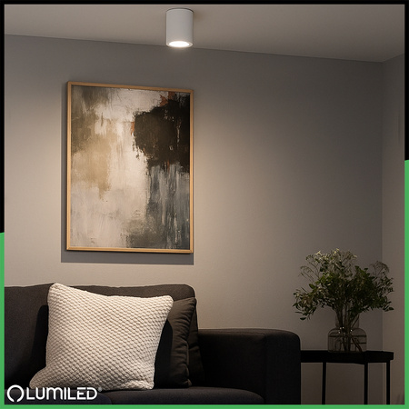 Aufputz HALOGEN Spot Tuba Beweglich LUNDO GU10 LUMILED Rund Weiß 80mm