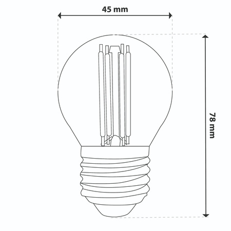 6x LED-Lampe E27 Kugel P45 2,2W 470lm = 40W 2700K warmweiß 360° Filament Energieklasse A LUMILED