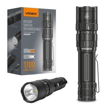 Wiederaufladbare LED-Hand-Taschenlampe 20W 1700lm 5 Modi USB-C Wasserdicht IP68 Videx