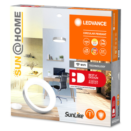 LED Decke Pendelleuchte 18.5W 500lm CCT Dimmbar Silber SMART+ WiFi Sun@Home Ledvance