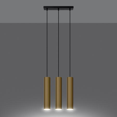 LAGOS 3 3xGU10 Gold Moderne SOLLUX Pendelleuchte für die Decke