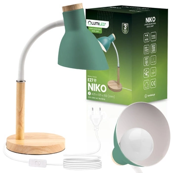 Schreibtischlampe Schule Zeichentisch Dekorativ E27 NIKO Grün Lumiled