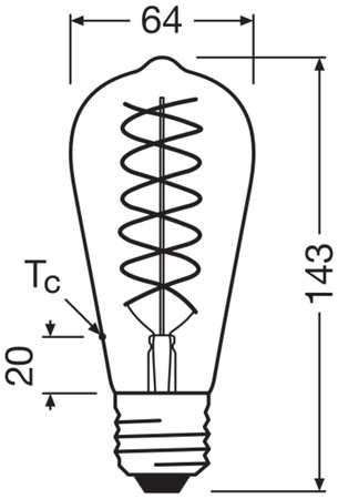 Dekorative LED-Lampe ST64 Edison E27 8.8W = 60W 806lm 2400K Warm 300° Dimmbar Vintage 1906 Osram