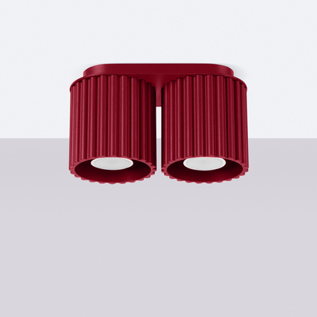 Aufputzmontage 2x GU10 Aluminium Burgund Aura Deep Space SL.1820 Sollux