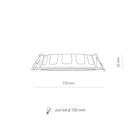 LED-Deckeneinbauleuchte für Badezimmer CL KOS 8777 16W 3000K IP44 Weiß Nowodvorski