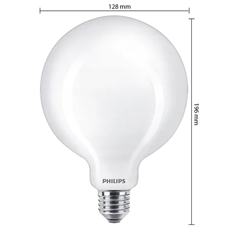 Globe LED Lampen E27 G120 10,5 W = 100 W, 1521 lm, 2700 K, warmes Filament, milchig, PHILIPS