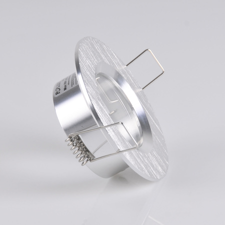 Runde silber gebürstete Einbauleuchte BORAS Eyelet MR16 IP44 GOLDLUX (Polux)