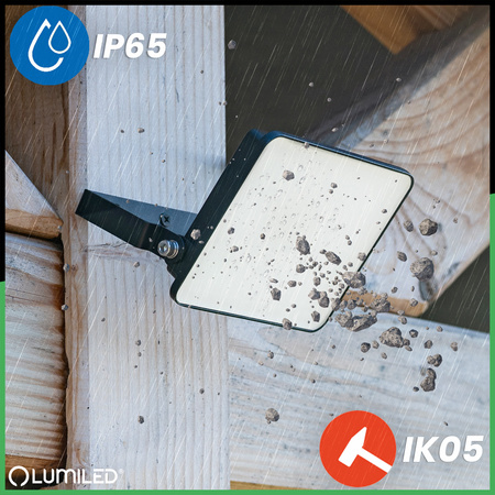 LED-Fluter AZZLER 20W 2400lm 4000K IP65 Außenstrahler Schwarz LUMILED