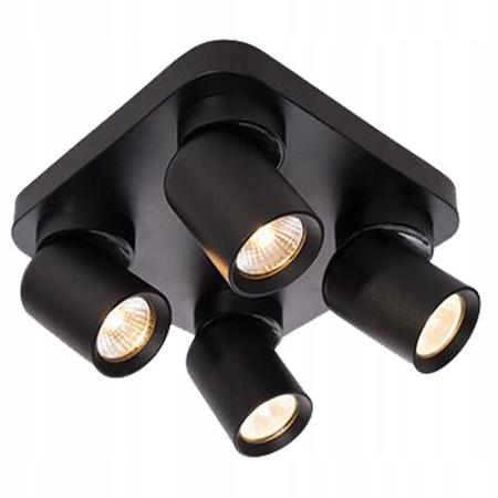 TIMO Decken-/Wandleuchte Wandleuchte Reflektor bewegliche Halogenleuchte 4 xGU10 schwarzes quadratisches LVT