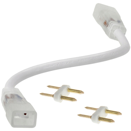 Langer doppelseitiger Stecker mit Kabel für LED-Leiste 230V 12W + Gabel