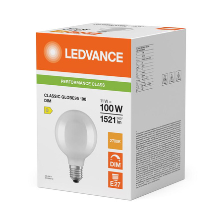LED Lampen G95 E27 11W = 100W 1521lm 2700K Warmweiß FILAMENT DIMMABLE LEDVANCE