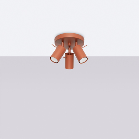 Tuba Spot Decke Plafond Lampe 3x GU10 Ocker Rot Ring Bittersweet Shimmer SL.1509 Sollux