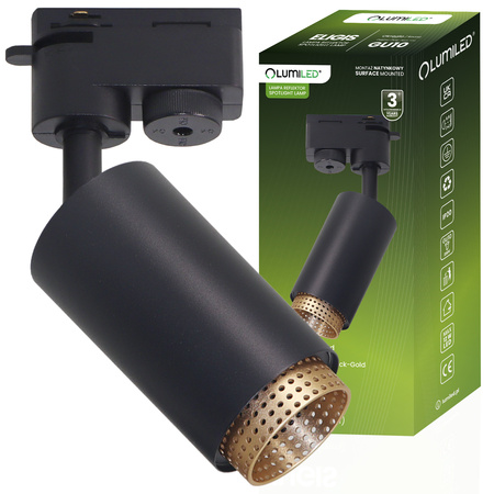 GU10 Sammelschienen-Reflektor Schwarz ELIGIS Einphasen-Sammelschienenleuchte LUMILED